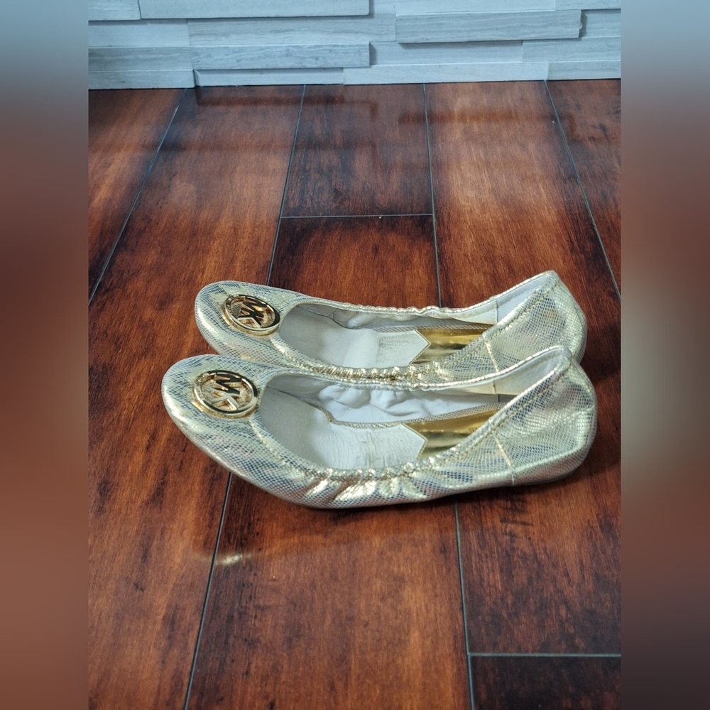 Michael Kors Fulton Python-Embossed Ballet Flats … - image 4